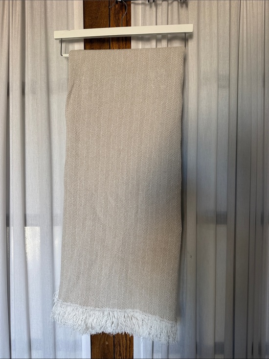 SFERRA Other - Sferra White Willow Chevron Jacquard Cotton Throw Blanket